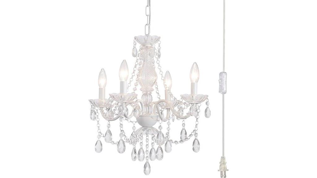 white crystal glass chandelier