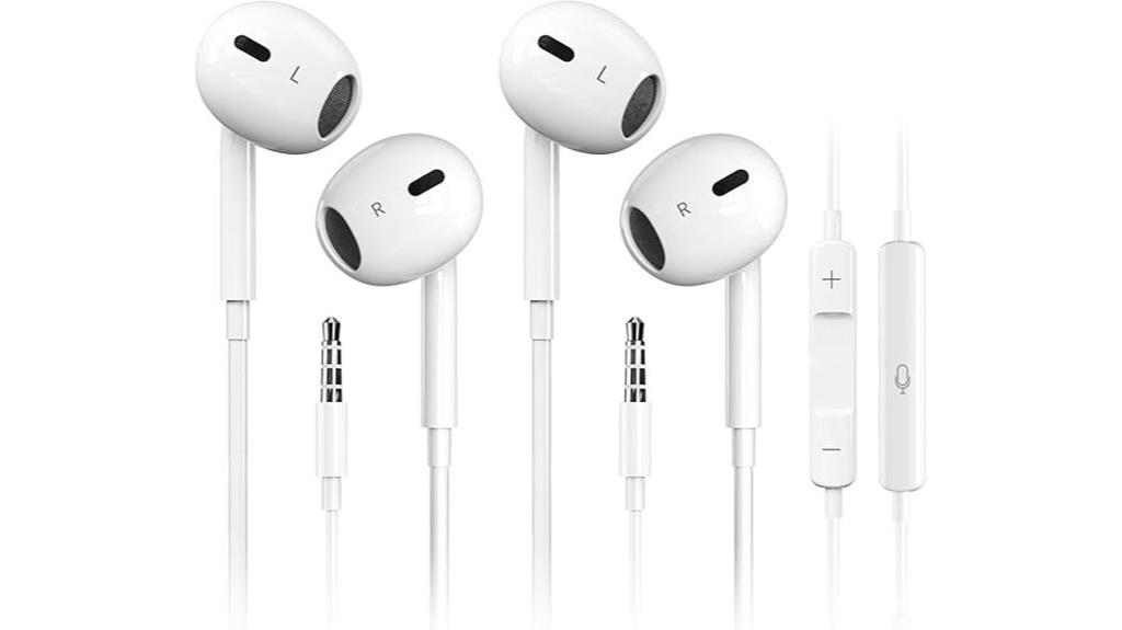 wired earbuds two pack