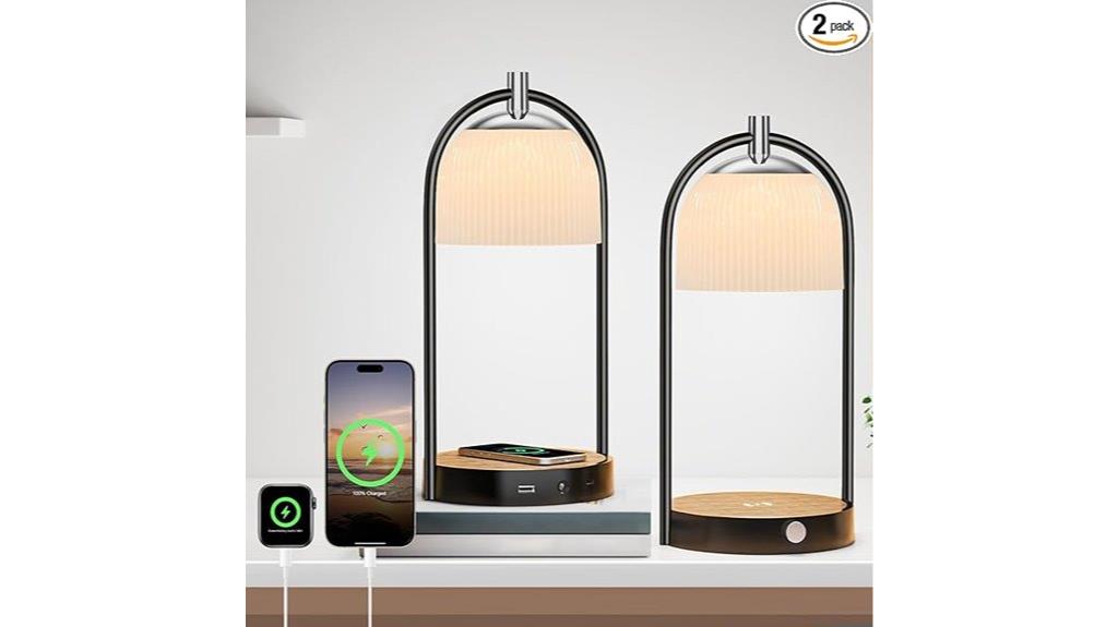 wireless charging bedside lamps