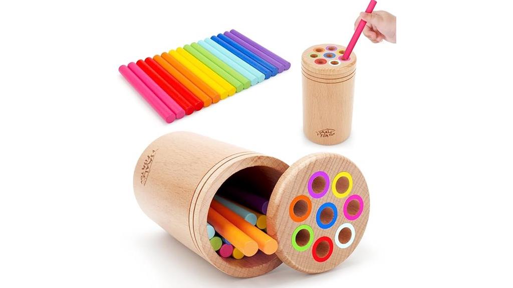 wooden color sorting toys