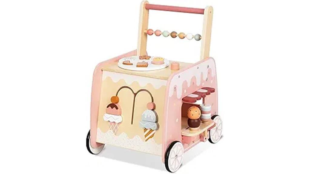 wooden ice cream cart
