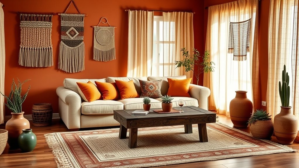bohemian earth tone decor