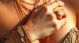 bohemian jewelry layering style