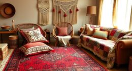 boho textiles create layered ambiance