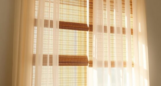 light filtering fabric and natural bamboo