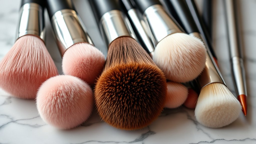makeup brush types care