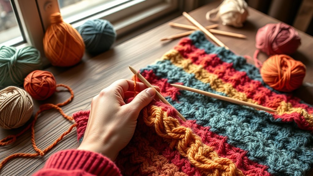 meditative yarn crafting details