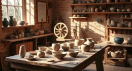 setting up pottery studio