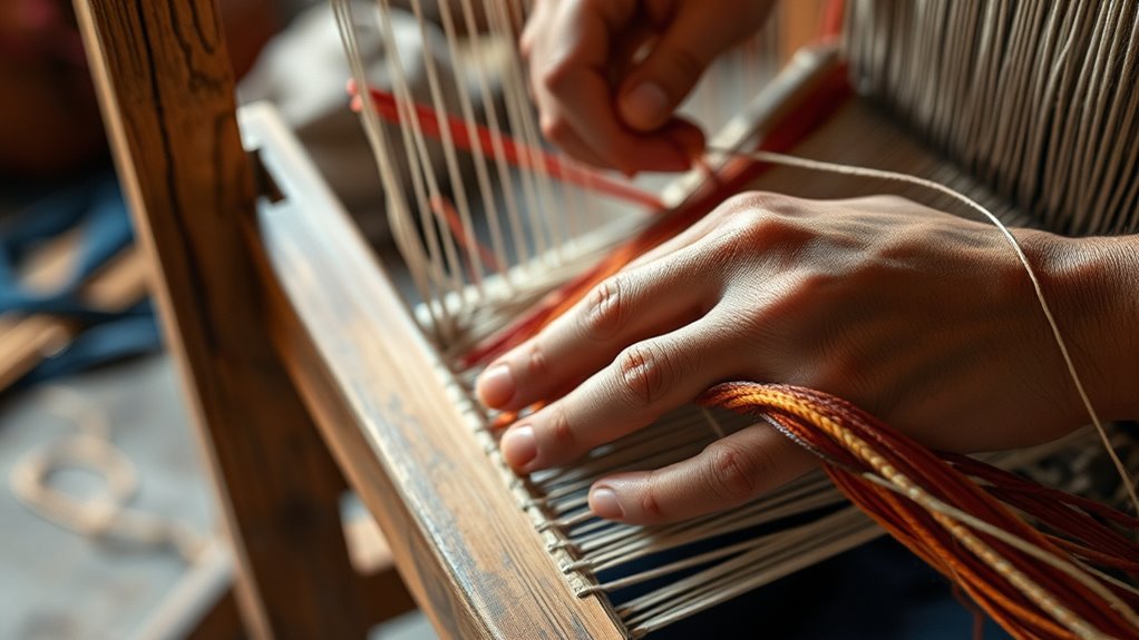 weaving on a loom