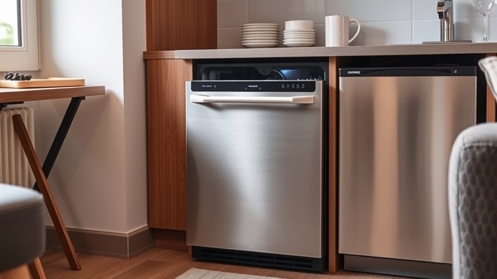 compact efficient quiet dishwasher