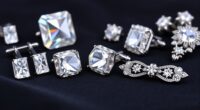 elegant crystal cufflink sets
