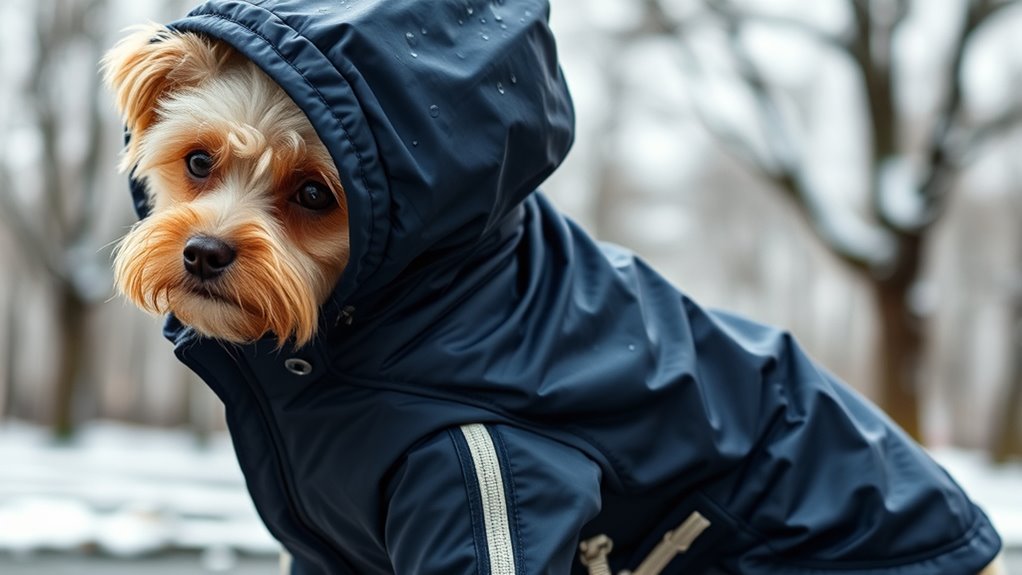 key winter dog jacket features