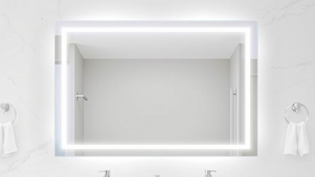 large sleek fogless mirrors