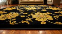 luxurious black gold silk rugs