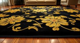 luxurious black gold silk rugs