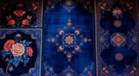 luxurious navy silk carpets