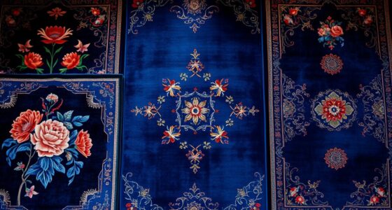 luxurious navy silk carpets