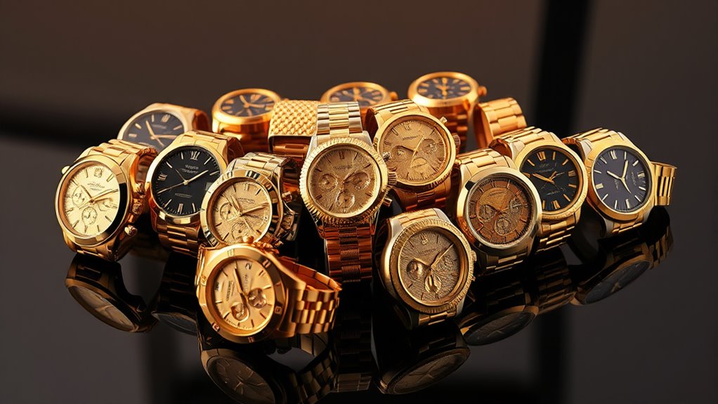luxury gold tone timepieces