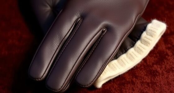 luxury leather cashmere gloves