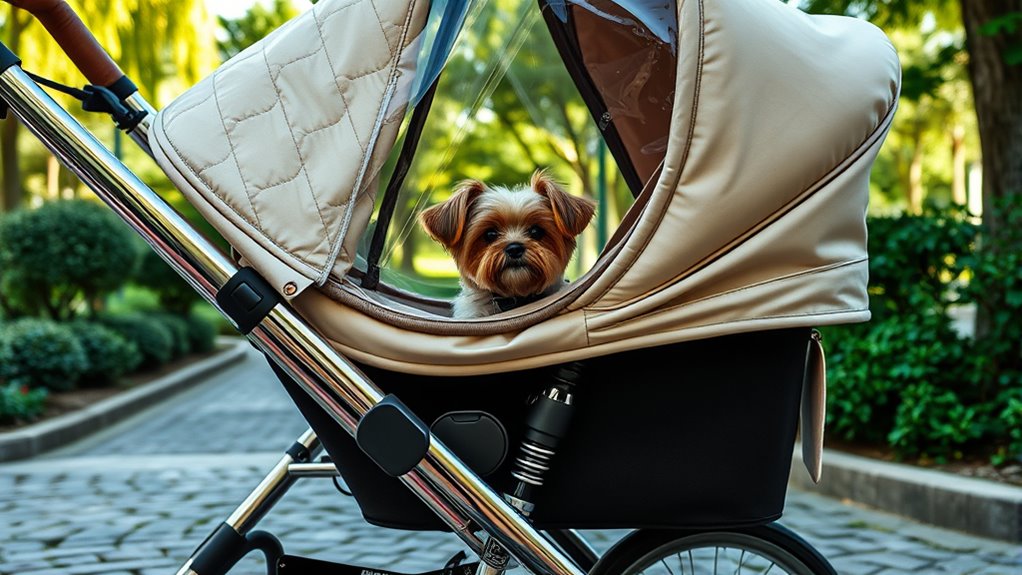 luxury pet stroller suspension