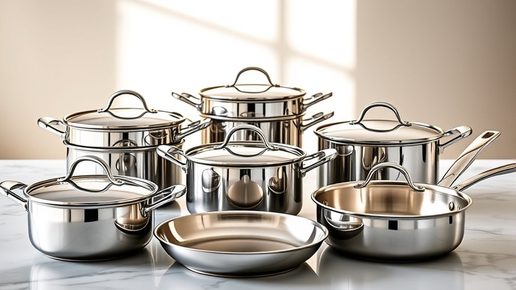 luxury stainless steel cookware