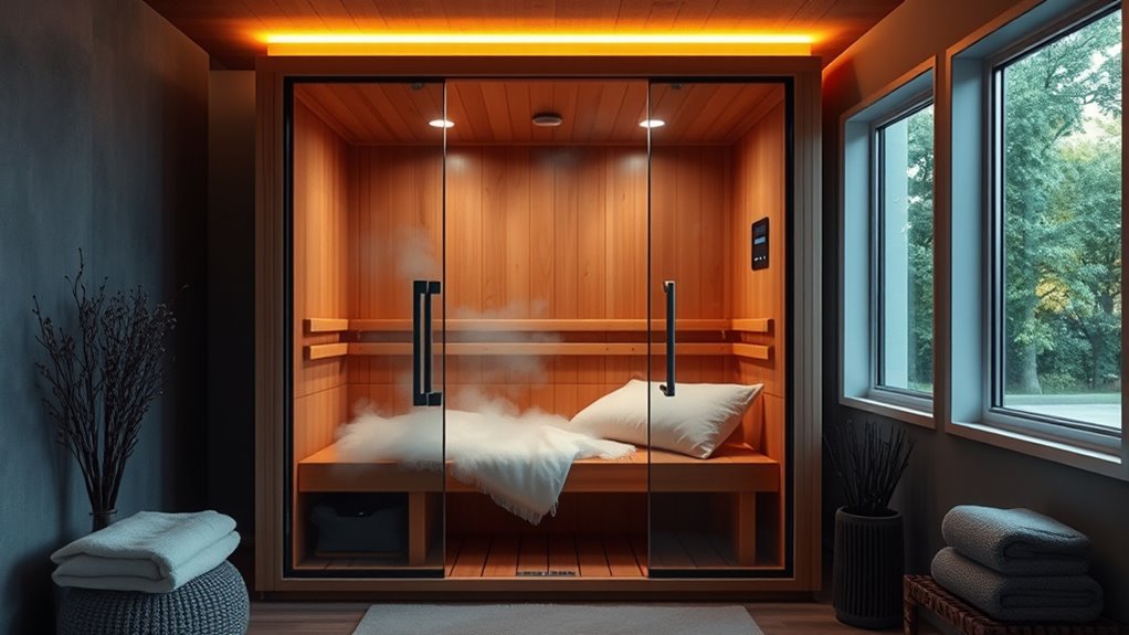 sauna size and features