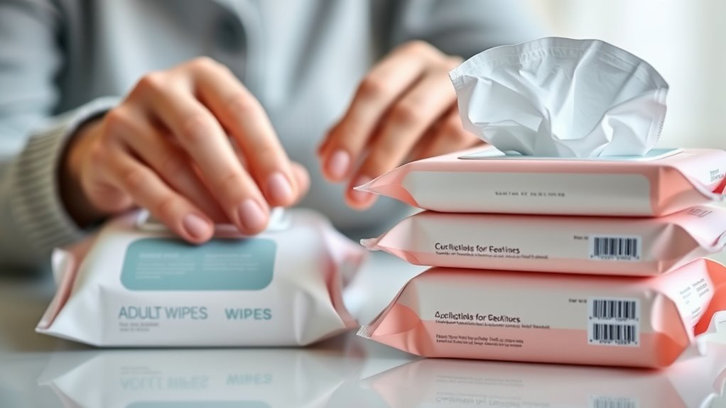senior hygiene wipes selection