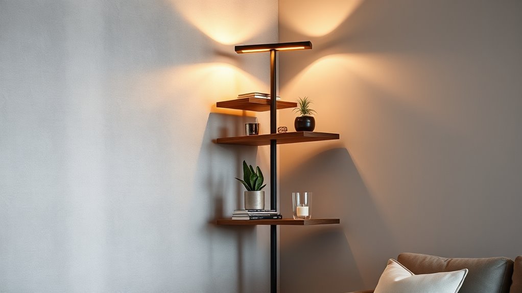 stylish shelving floor lamps