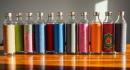 top glass bottles with sleeves