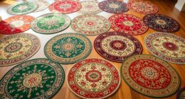 top round silk rugs