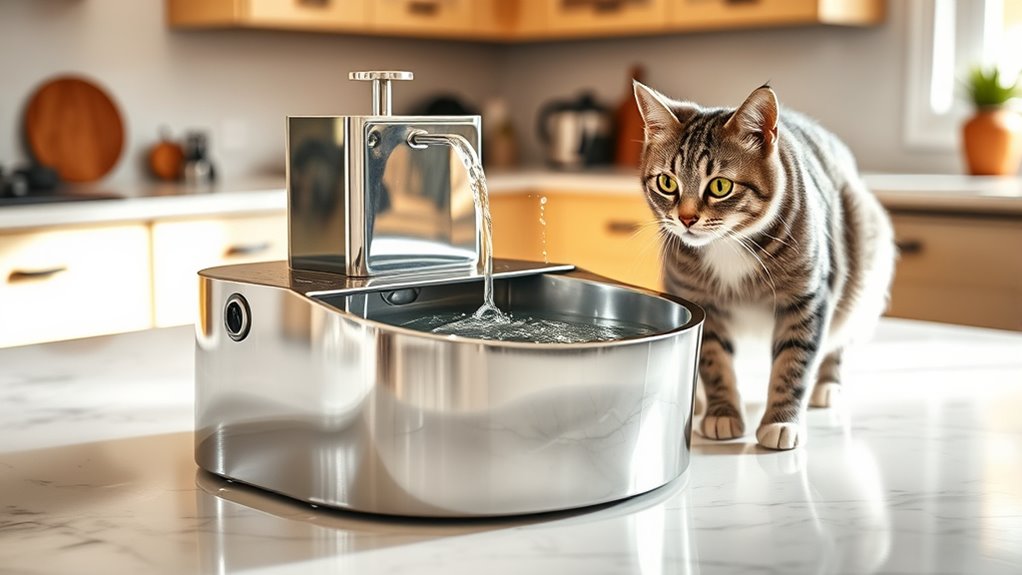 top stainless steel cat fountains
