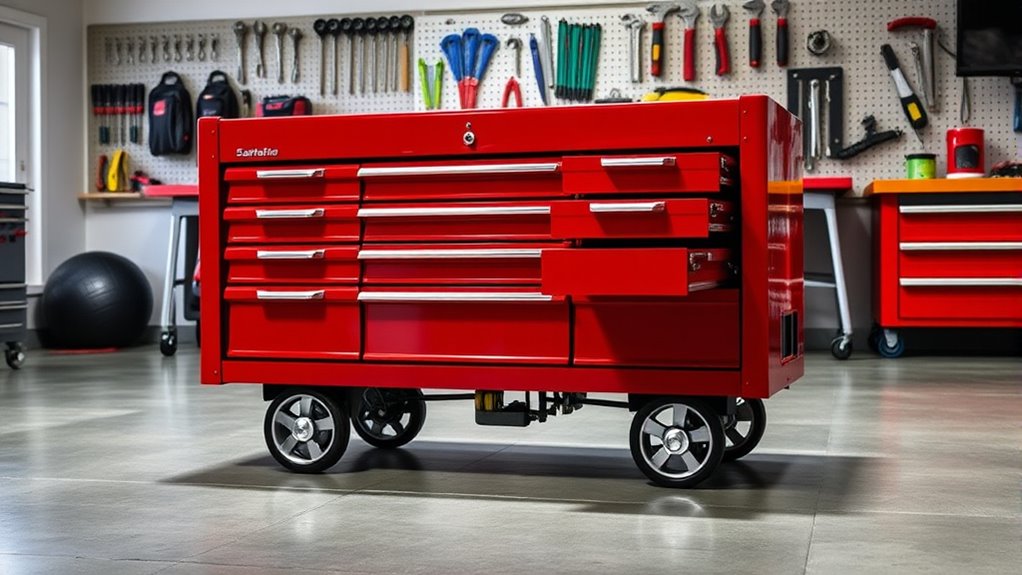 top wheel enabled tool storage