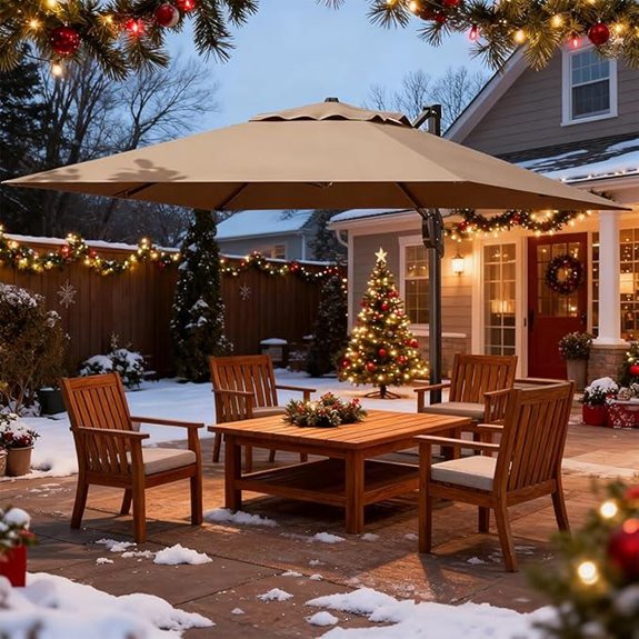 GarveeLife 10 ft Heavy Duty Cantilever Patio Umbrella