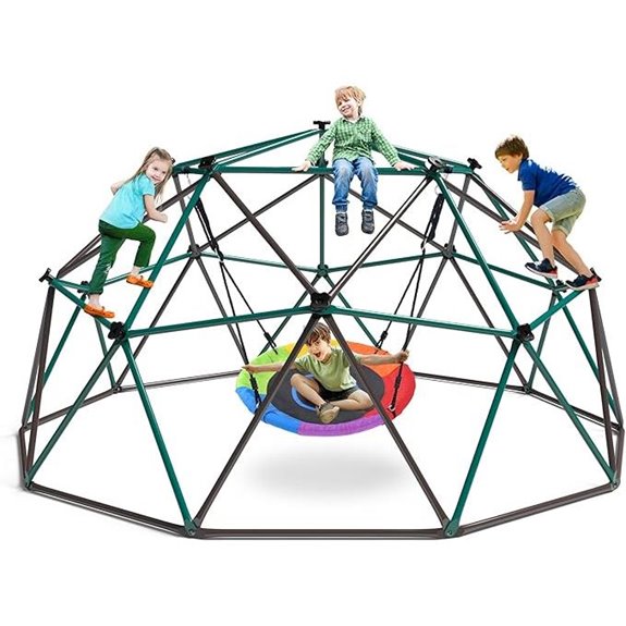 Hapfan 10ft Climbing Dome Swing Set for Kids