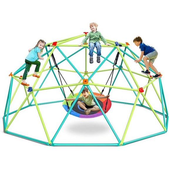 Hapfan 10ft Climbing Dome Swing Set for Kids