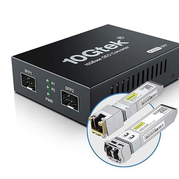 10GbE SFP+ Media Converter with Fiber and Copper Modules