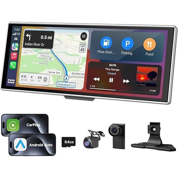 11.26 Inch HD Touchscreen Car Display with Backup Camera