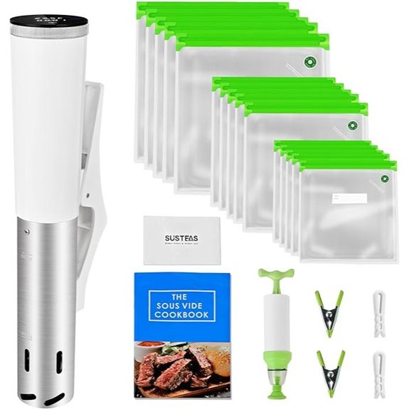 SUSTEAS 1200W Sous Vide Cooker with Vacuum Bags