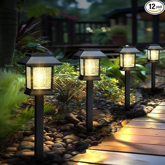 Greluna 12 Pack Solar Pathway Lights Outdoor