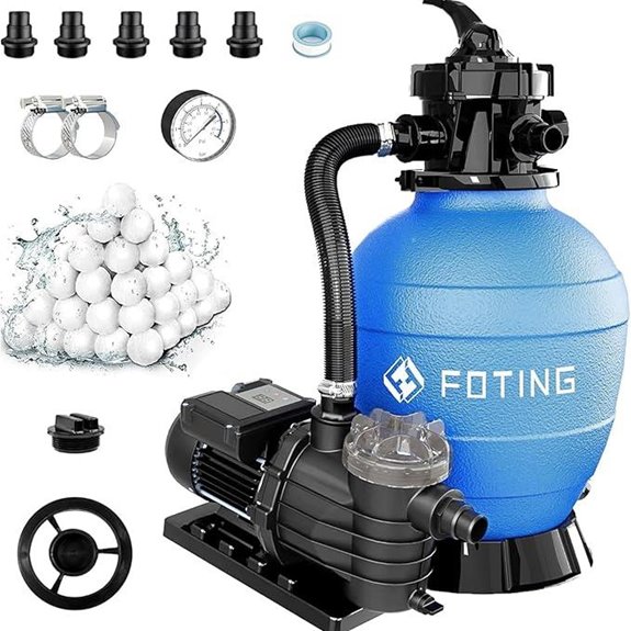 FOTING 13in Sand Filter Pump for Pools