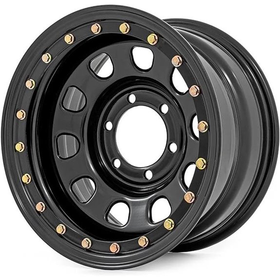 Rough Country 15x8 Black Steel Beadlock Wheel