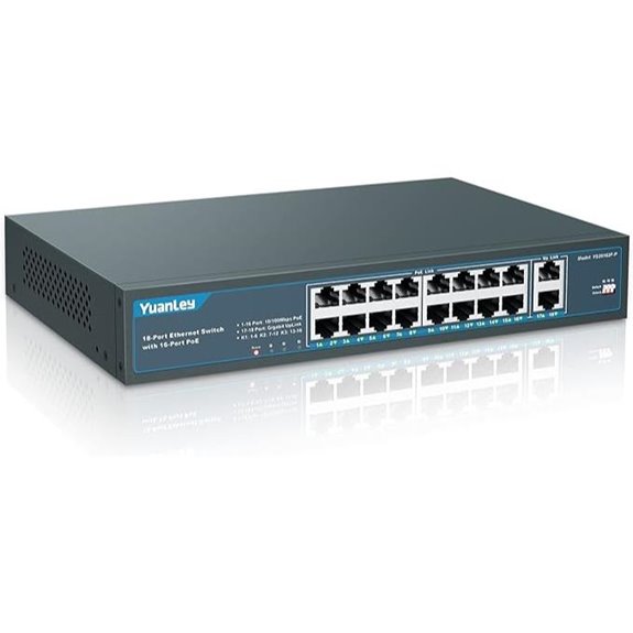 YuanLey 16-Port PoE Switch with 250W Power