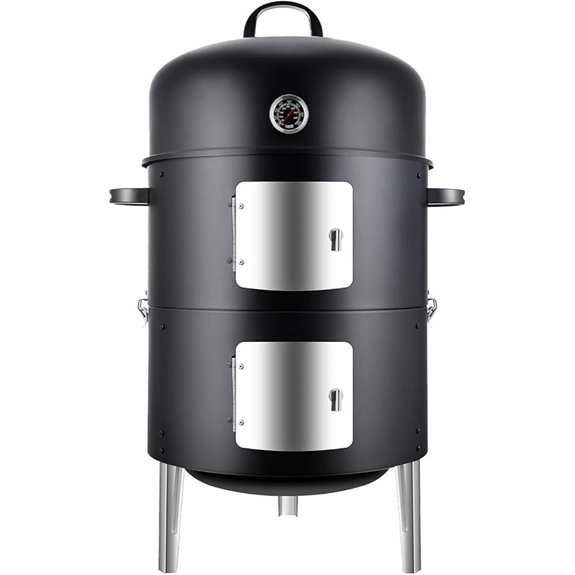 Realcook 17 Inch Steel Charcoal Smoker and Grill