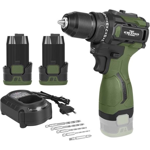 17V Cordless Brushless Power Drill Set with Batteries