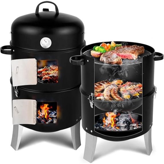 Outvita 18.5 Inch Steel Charcoal Smoker and Grill