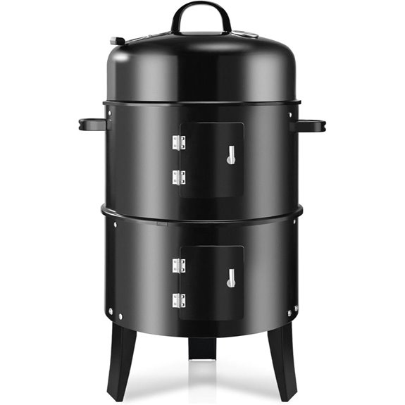 T001-2 19-inch BBQ Charcoal Smoker with Thermometer