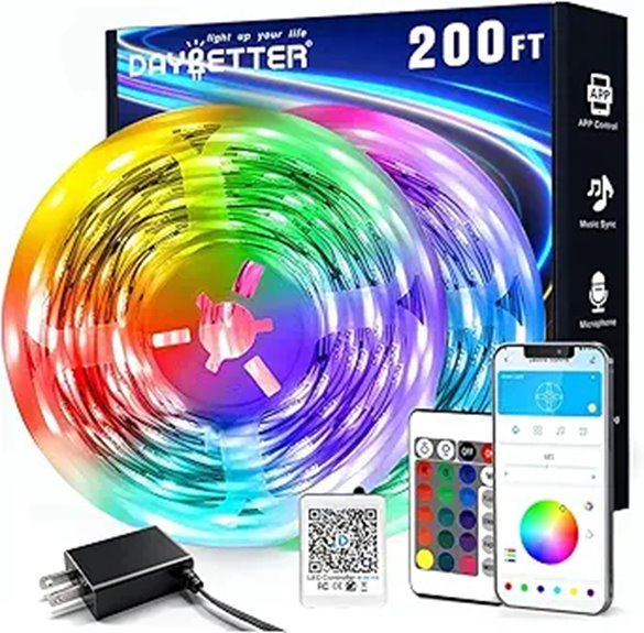 DAYBETTER 200ft RGB LED Strip Lights with App & Remote