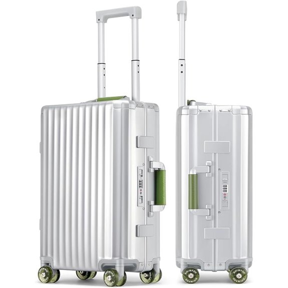 Durable 20-Inch Aluminum Spinner Carry-On Luggage