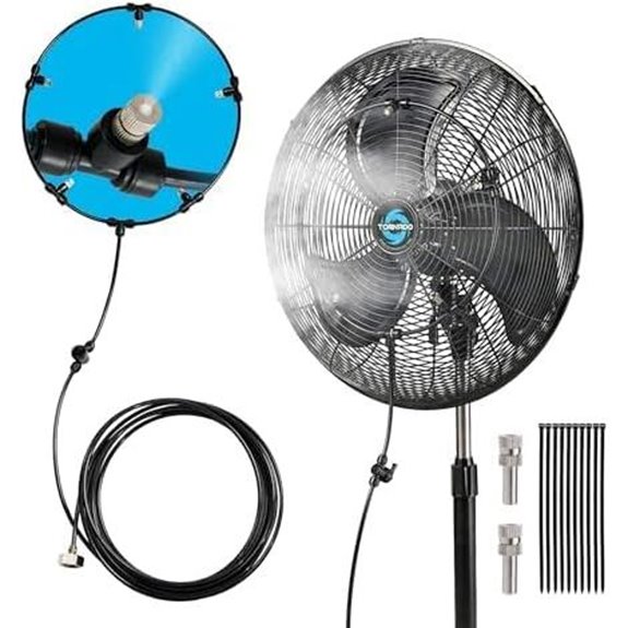 Tornado 20 Inch Outdoor Misting Pedestal Fan
