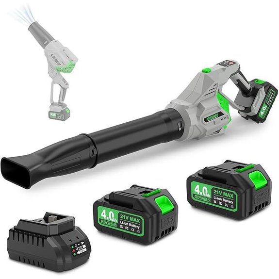 21V Cordless Leaf Blower with Batteries & Charger